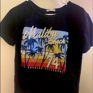 black malibu beach t shirt